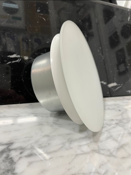 Анемостат со стеклянной внешней частью FOZA D 125 мм. Матовое зеркало. Белый