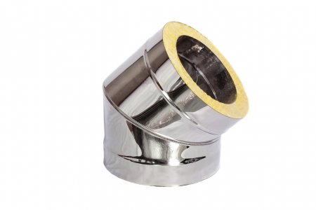 Сэндвич отвод 45&deg; 100/180 (нерж 0,5 / нерж 0,5)